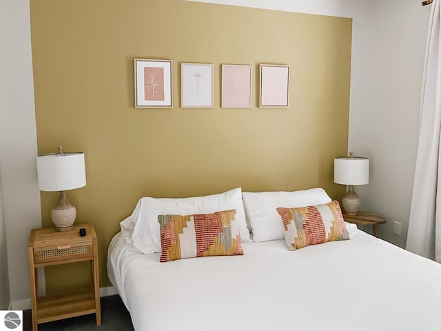 bedroom with carpet