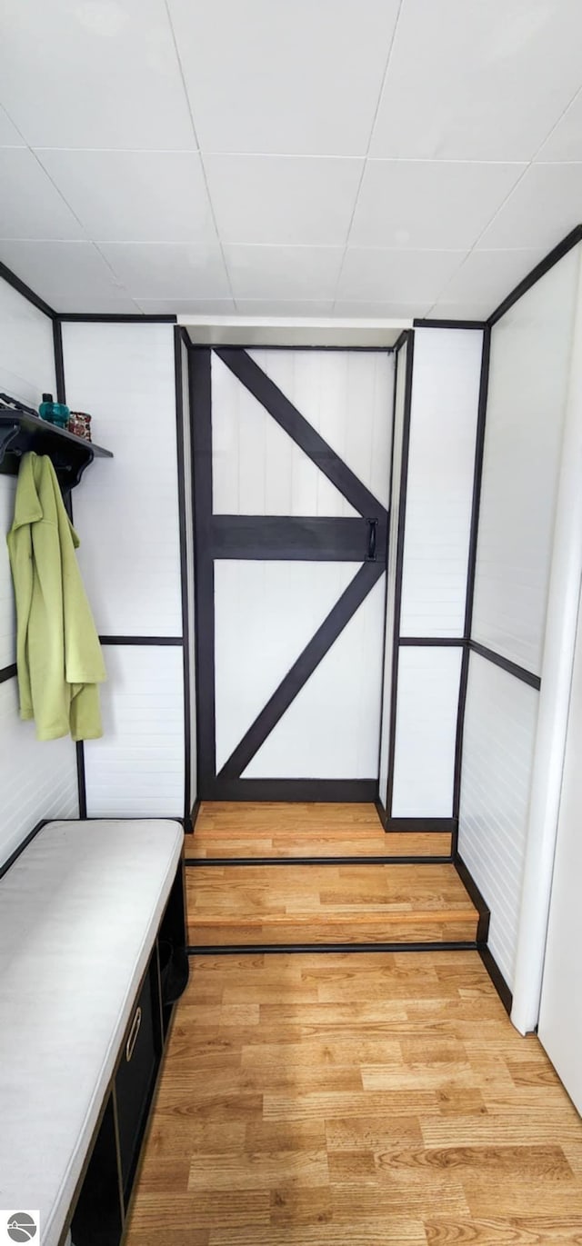 mudroom featuring light wood finished floors