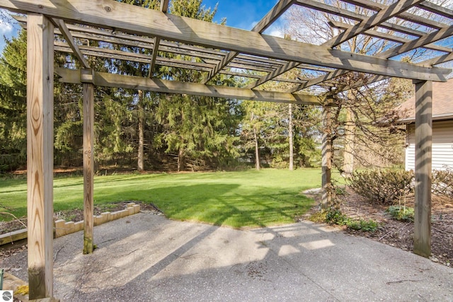 view of patio with a pergola