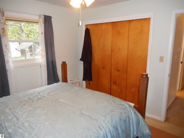 bedroom with a closet