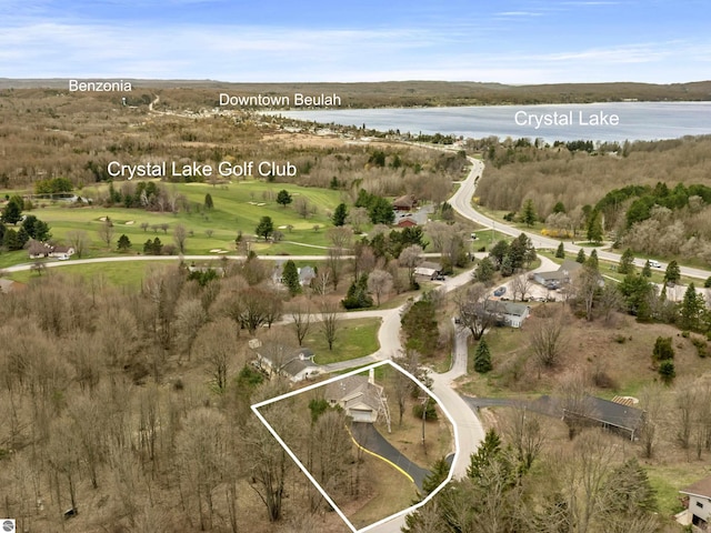 8377 Orchard Hill Rd, Beulah, MI 49617 - aerial view with a water view