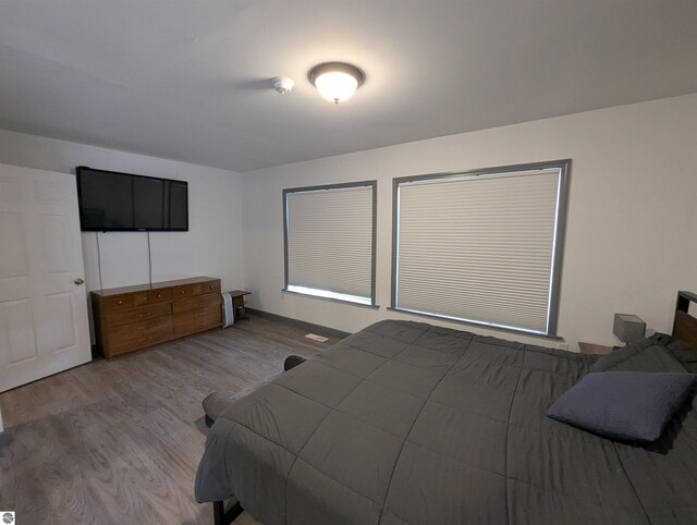 bedroom featuring wood finished floors