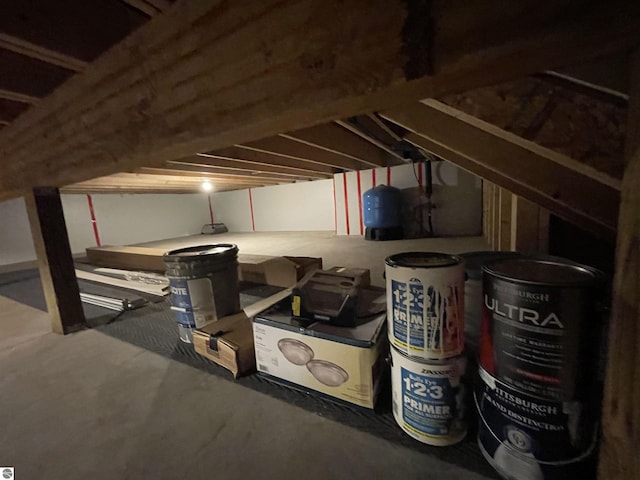 view of unfinished attic