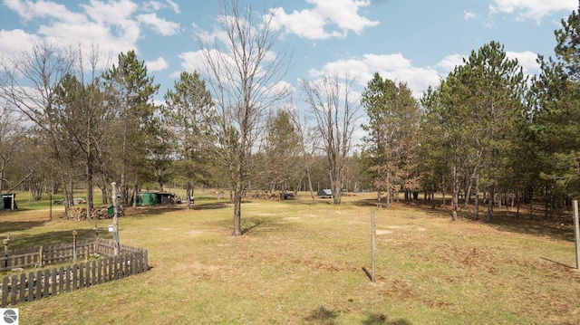 view of yard featuring fence