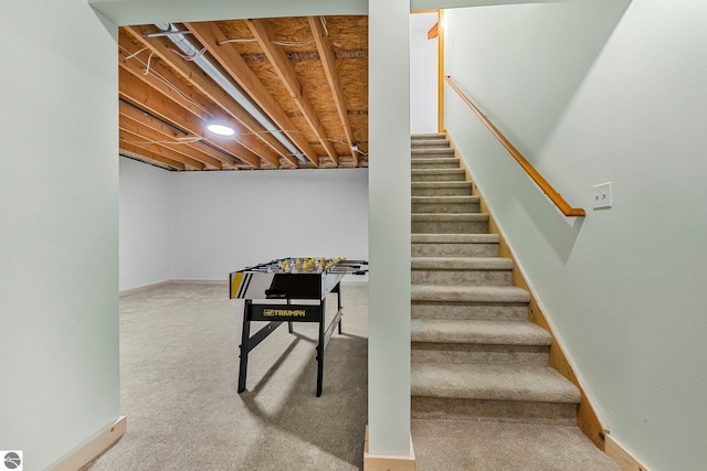 7276 Tiger Dr Unit A, And B, Lake Ann, MI 49650 - staircase with baseboards and carpet flooring