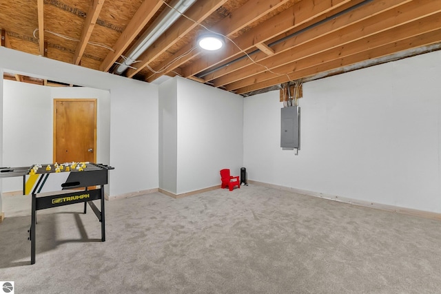 7276 Tiger Dr Unit A, And B, Lake Ann, MI 49650 - finished below grade area with carpet flooring, baseboards, and electric panel