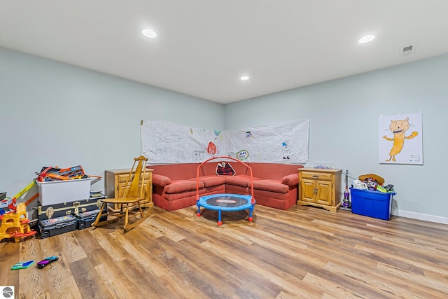 7276 Tiger Dr Unit A, And B, Lake Ann, MI 49650 - game room with visible vents, recessed lighting, light wood-style flooring, and baseboards