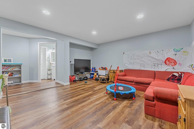 7276 Tiger Dr Unit A, And B, Lake Ann, MI 49650 - living area with baseboards, recessed lighting, and wood finished floors