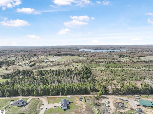 7276 Tiger Dr Unit A, And B, Lake Ann, MI 49650 - aerial view with a water view and a forest view