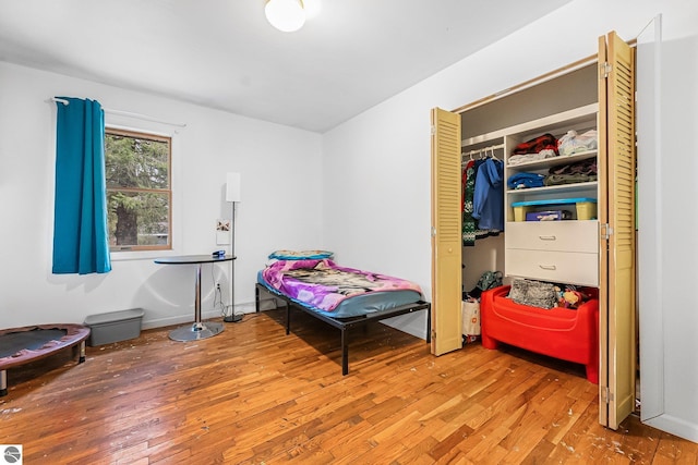 1981 S Lake Mitchell Dr, Cadillac, MI 49601 - bedroom with a closet and hardwood / wood-style floors