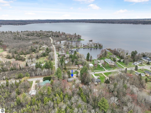 1981 S Lake Mitchell Dr, Cadillac, MI 49601 - birds eye view of property featuring a water view