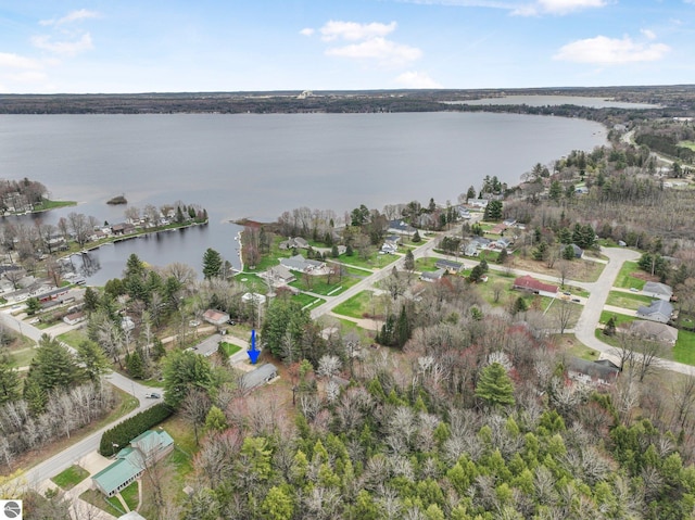 1981 S Lake Mitchell Dr, Cadillac, MI 49601 - birds eye view of property featuring a water view