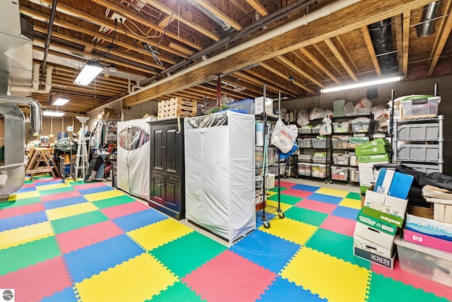 unfinished below grade area featuring tile patterned floors