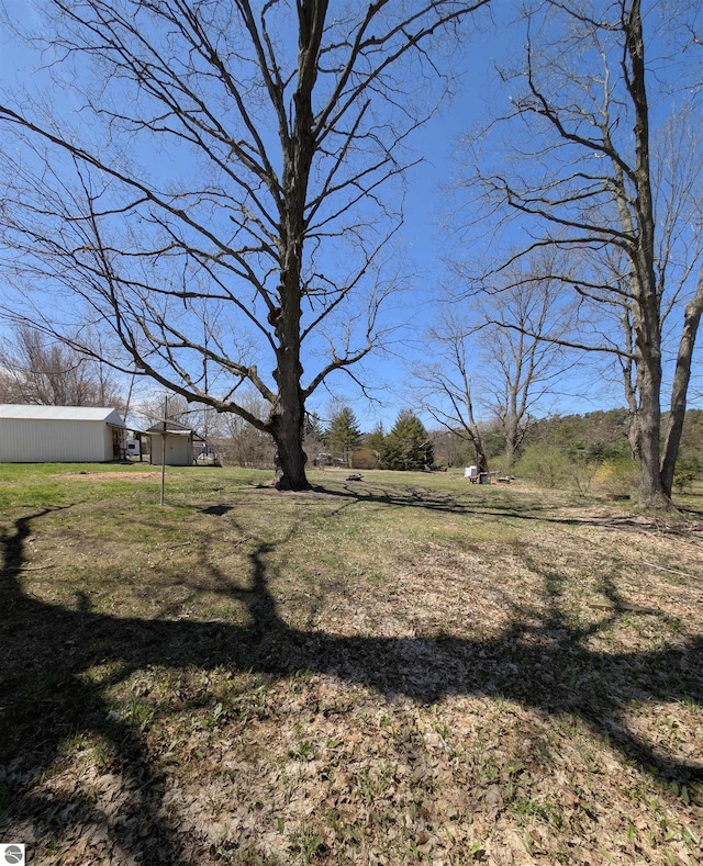 view of yard with an outbuilding and an outdoor structure