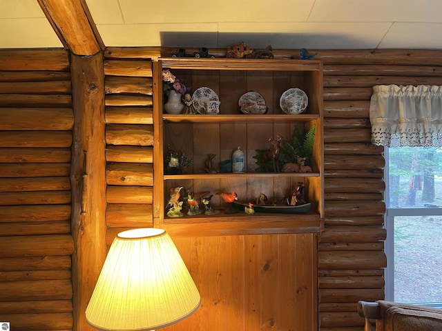 room details with log walls
