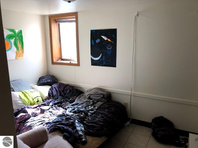 bedroom with tile patterned flooring