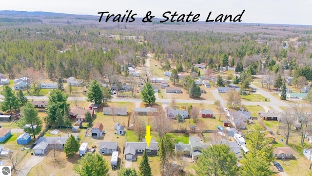 9166 Michigan Ave, Saint Helen, MI 48656 - aerial view featuring a forest view and a residential view