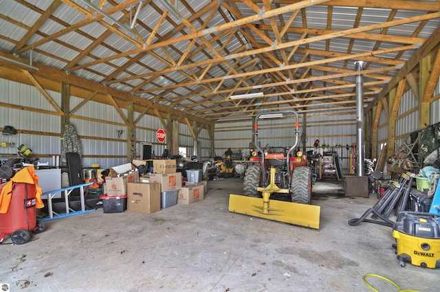 garage featuring metal wall