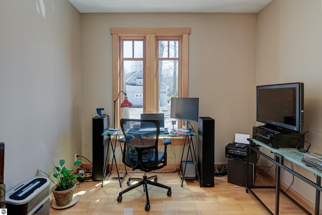 4130 W Dodge Springs Trl, Maple City, MI 49664 - office with light wood finished floors