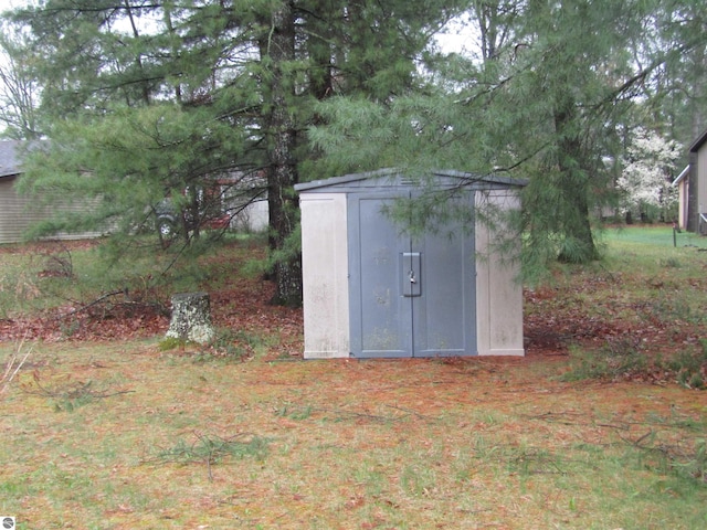 view of shed
