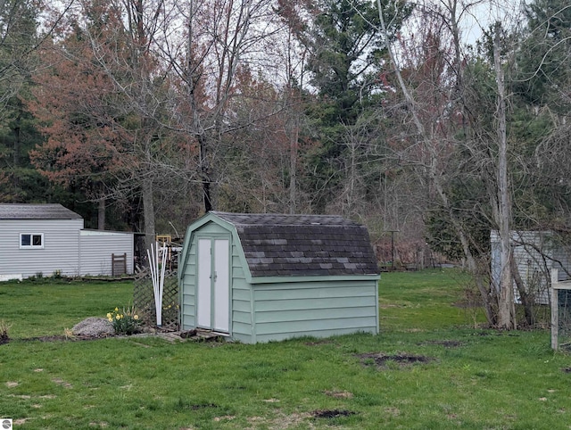 view of shed