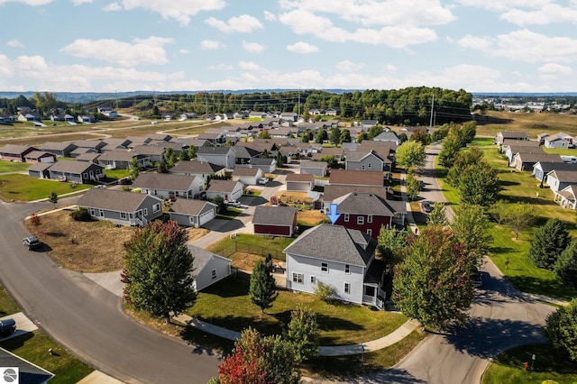 aerial view with a residential view