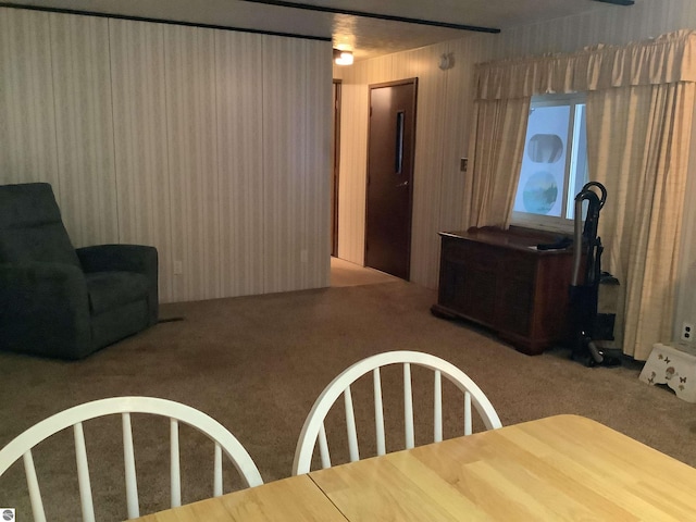 living area with carpet