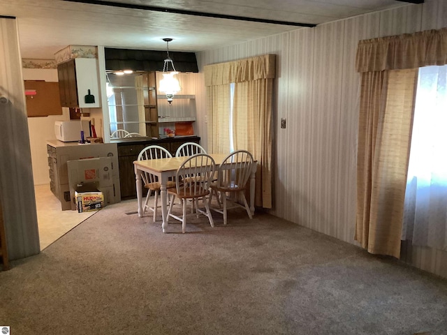 dining area featuring carpet and plenty of natural light