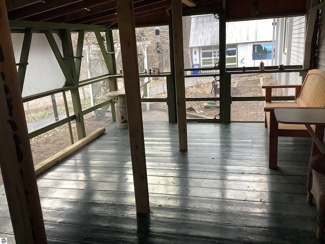 view of unfurnished sunroom