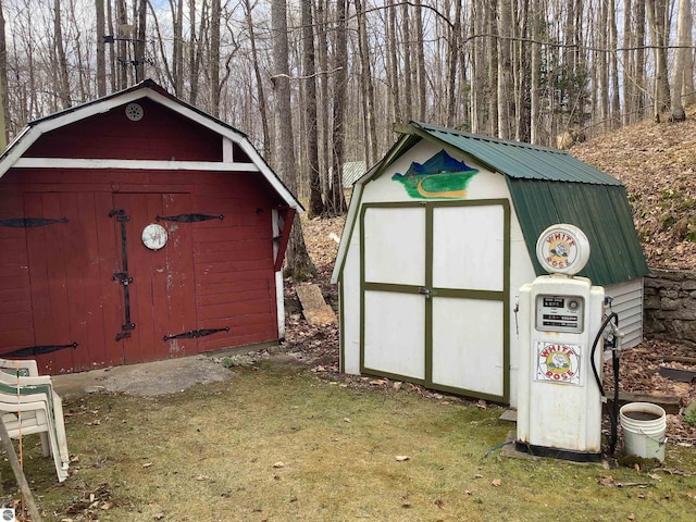 view of shed