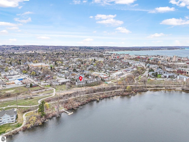 715 Lake Ave Unit 17-C, Traverse City, MI 49684 - drone / aerial view with a water view