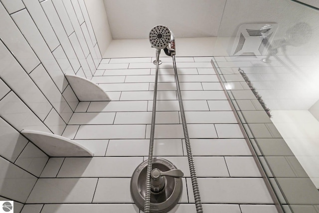 detailed view of tiled shower