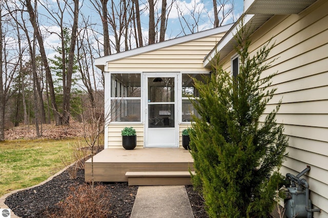 7555 Anthony St, Fife Lake, MI 49633 - entrance to property with a deck