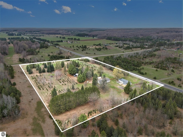 4120 M-66, Kalkaska, MI 49646 - view of rural area with property parcel outlined