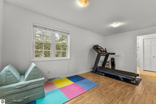 5945 E M-55, Cadillac, MI 49601 - workout room with hardwood / wood-style floors and baseboards