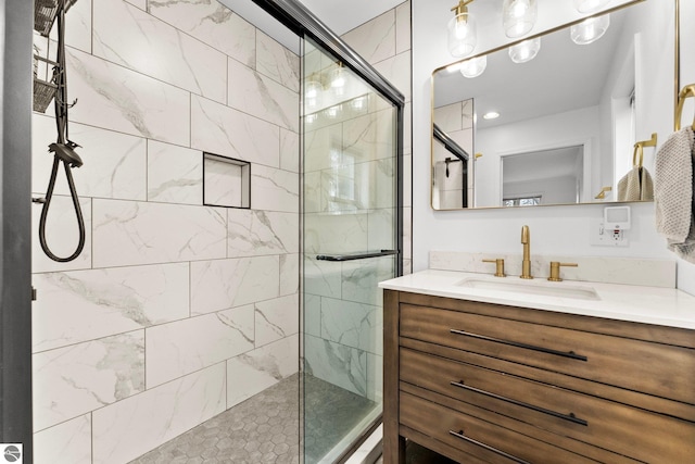 5945 E M-55, Cadillac, MI 49601 - full bathroom with tiled shower and vanity