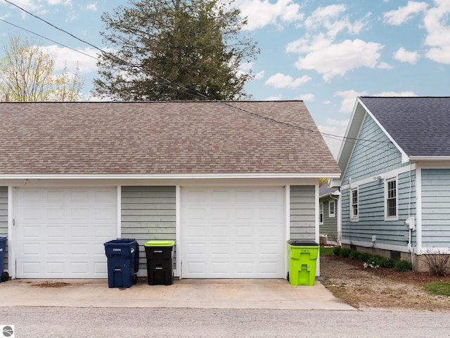 view of garage