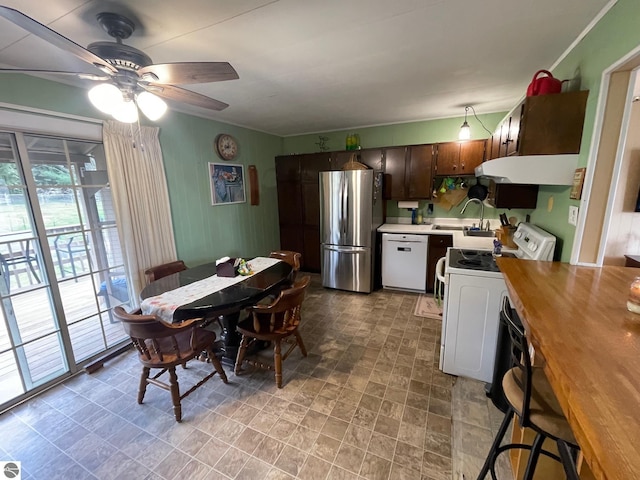 1993 W St, Central Lake, MI 49622 - dining room with ceiling fan