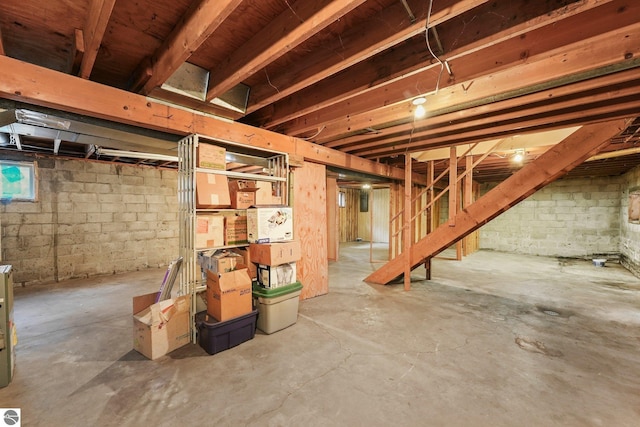 basement with stairway