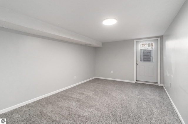 4507 Maidens Rd, Onekama, MI 49675 - finished below grade area with carpet flooring and baseboards