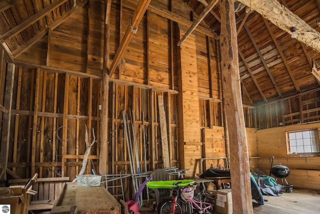 3080 N Lake Leelanau Dr, Lake Leelanau, MI 49653 - misc room featuring high vaulted ceiling