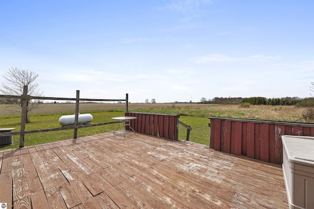 3610 S Call Rd, Lake City, MI 49651 - wooden terrace with a view of rural / pastoral area and a lawn