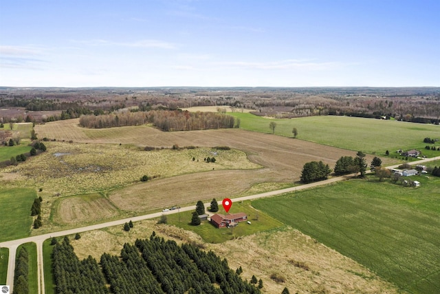 3610 S Call Rd, Lake City, MI 49651 - aerial view of property and surrounding area with rural landscape