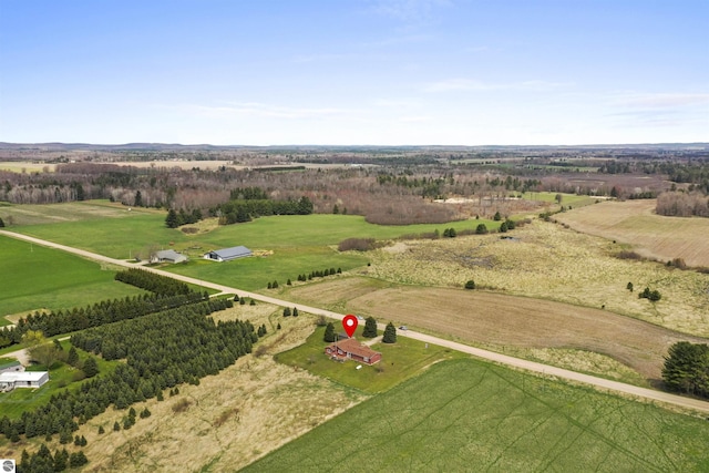 3610 S Call Rd, Lake City, MI 49651 - aerial overview of property's location with rural landscape and farmland