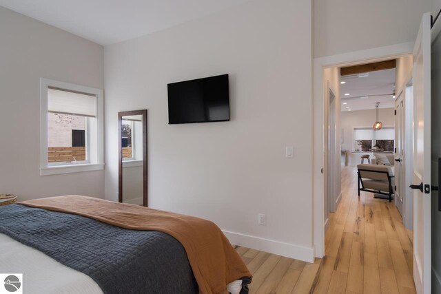 127 River St, Elk Rapids, MI 49629 - bedroom with light wood finished floors and baseboards