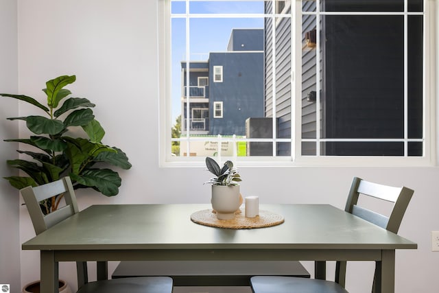 dining space featuring plenty of natural light