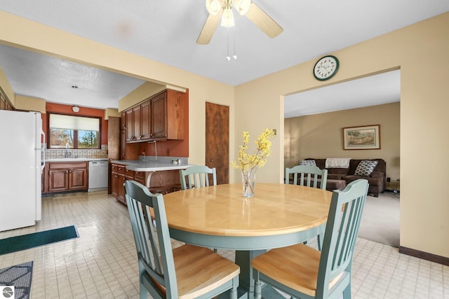 11531 S Tower Rd, Maple City, MI 49664 - dining area featuring ceiling fan