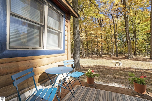 421 S Shabwasung St, Northport, MI 49670 - view of wooden deck