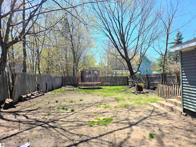 117 S Gladwin St, Lake City, MI 49651 - fenced backyard with a trampoline