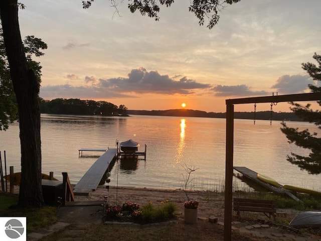 1750 S Schneider St, Lake City, MI 49651 - dock featuring boat lift and a water view